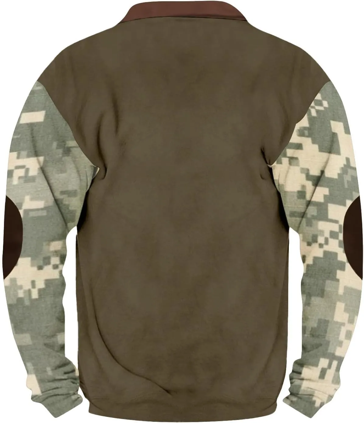 Camo Sweatshirts for Men Quarter Zip Raglan Sleeve Henley Neck Camouflage Vintage Western Pullover Tactical Shirts