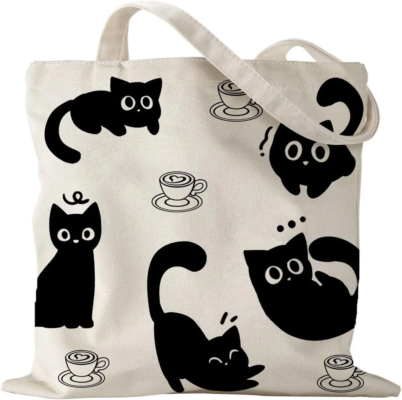 Canvas Tote Bag, Aesthetic Gifts for Women Book Shoulder Tote Bag Reusable Grocery Tote Bags with Pocket