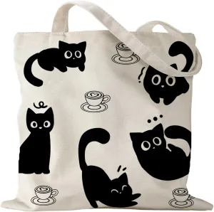 Canvas Tote Bag, Aesthetic Gifts for Women Book Shoulder Tote Bag Reusable Grocery Tote Bags with Pocket