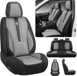 Car Seat Cover for Hyundai Santa Cruz 2022-2025,Leather Seat Cover for Car,Breathable Vehicle Cushions Cover Waterproof Protectors Interior Accessories, (Full Set,Black&Gray)