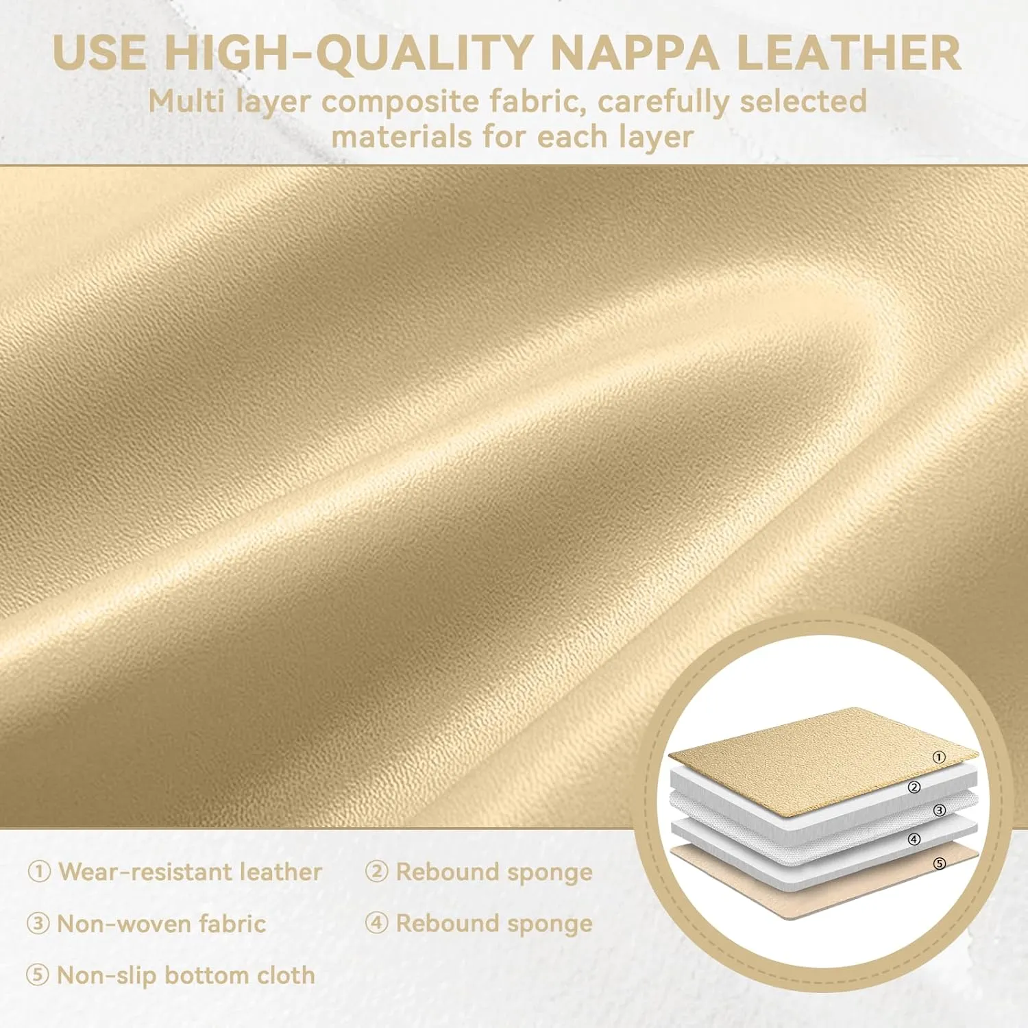 Car Seat Cover for Toyota FJ Cruiser 2007-2014,Leather Seat Cover for Car,Breathable Vehicle Cushions Cover Waterproof Protectors Interior Accessories, (Full Set,Beige)