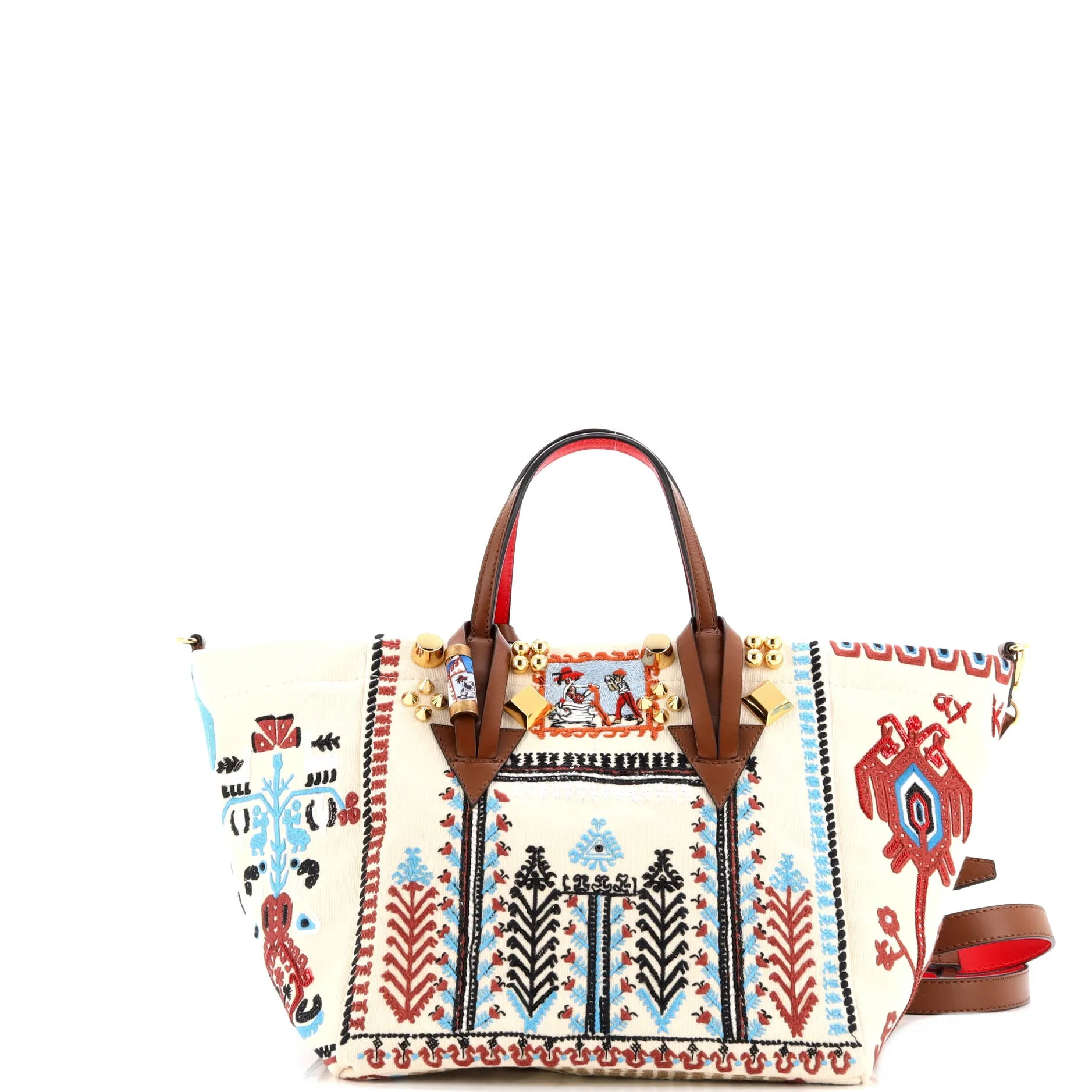 Caracaba Tote Embellished Canvas with Leather Small