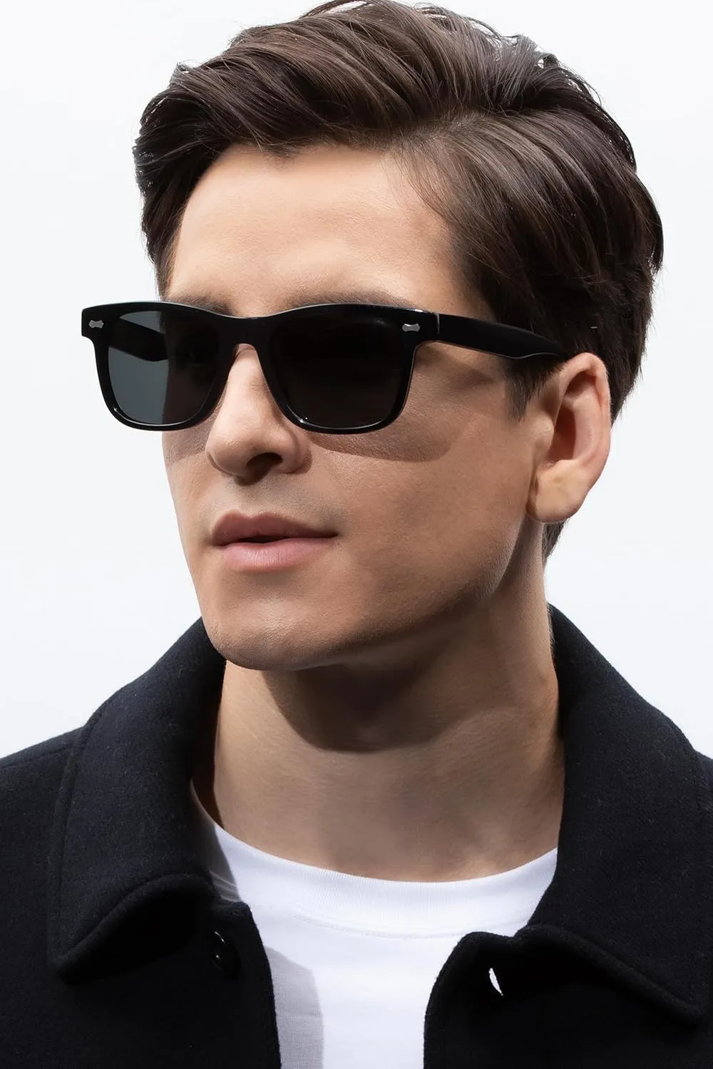 CARFIA Retro Acetate Polarized Sunglasses for Men UV Protection with Embossed Pattern Wire Core CA2301