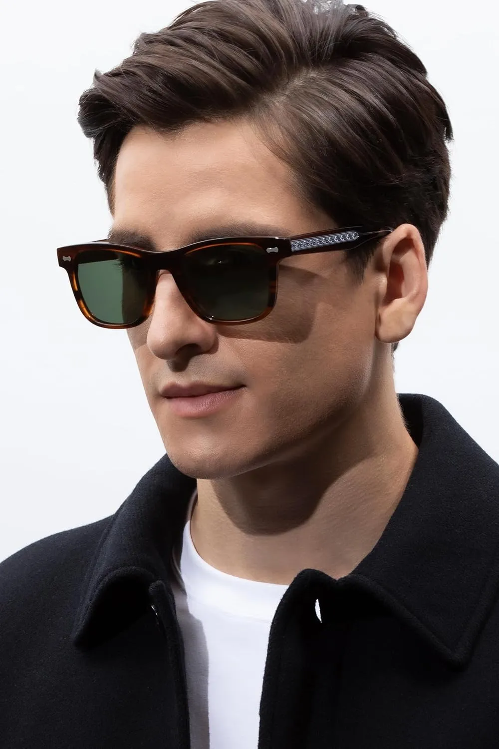 CARFIA Retro Acetate Polarized Sunglasses for Men UV Protection with Embossed Pattern Wire Core CA2301