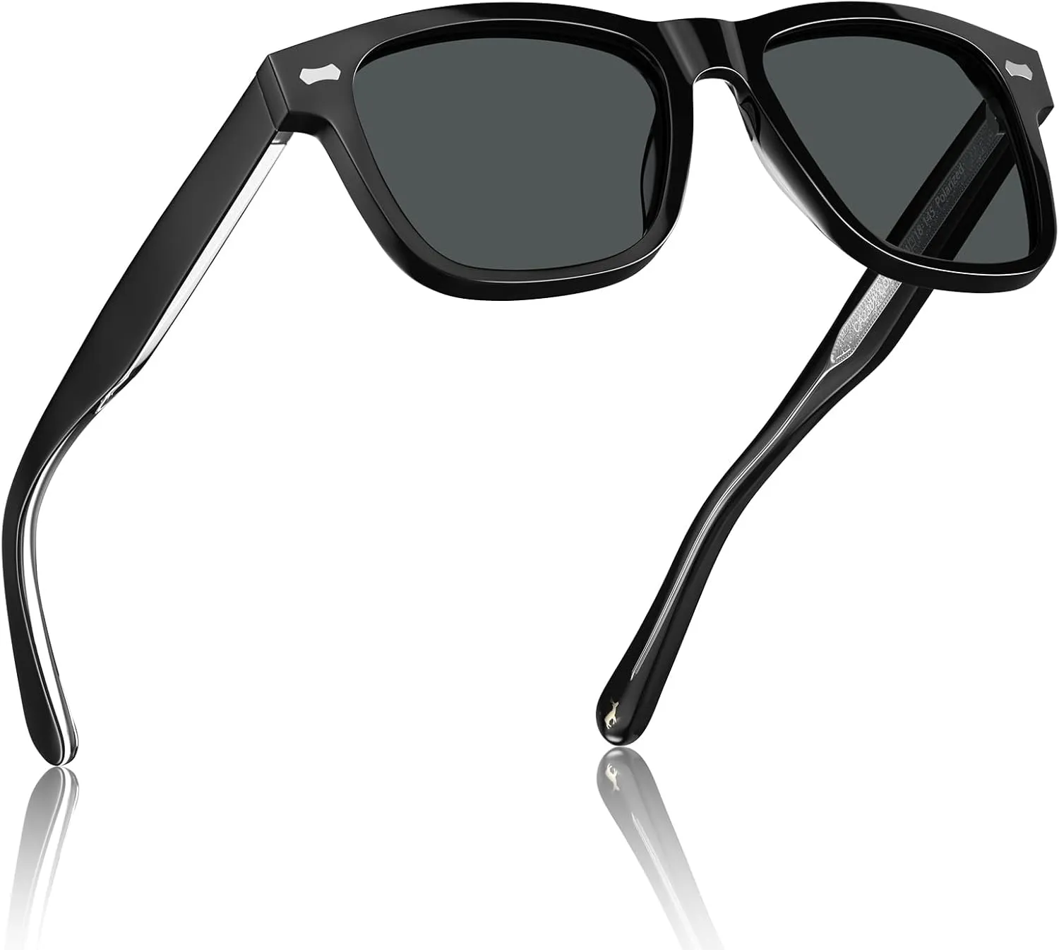 CARFIA Retro Acetate Polarized Sunglasses for Men UV Protection with Embossed Pattern Wire Core CA2301