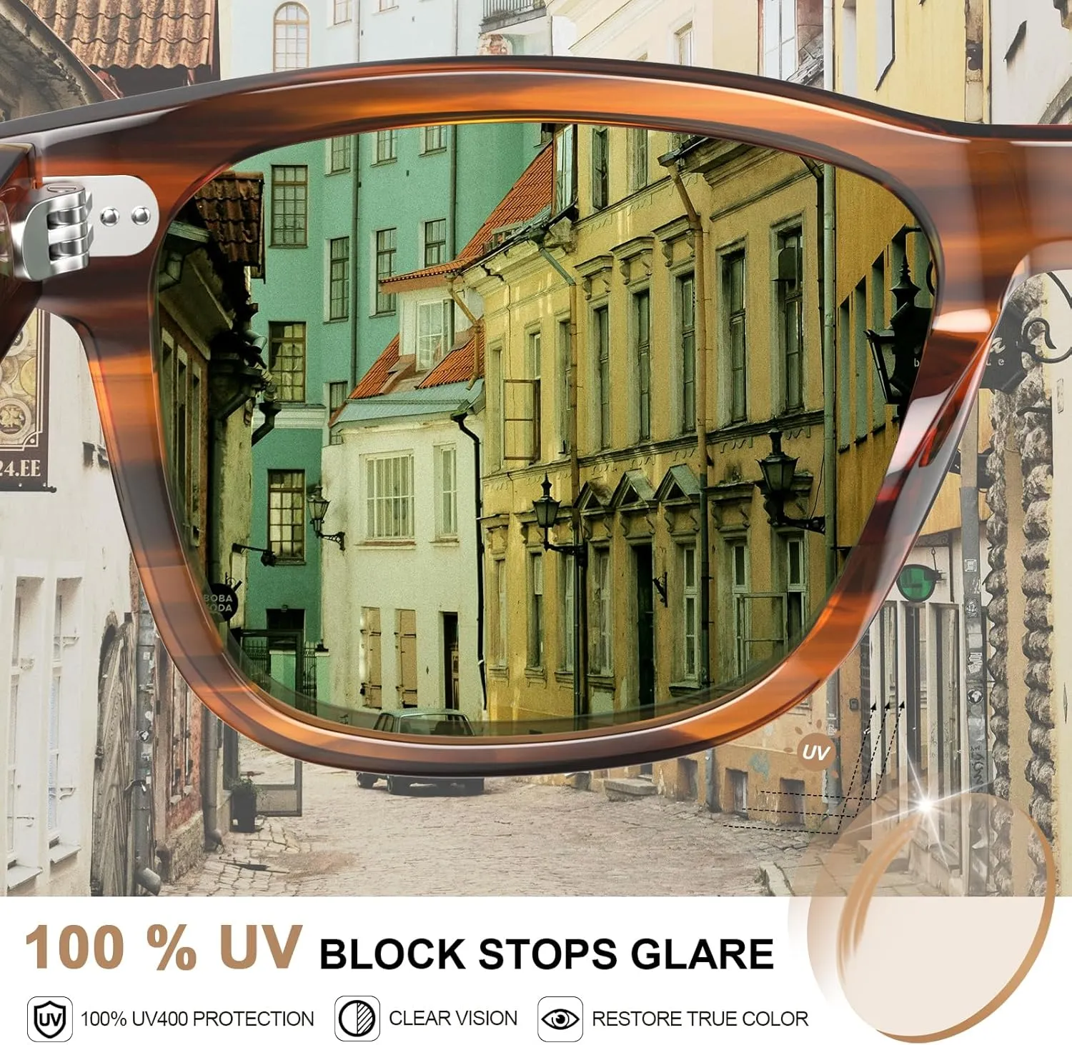 CARFIA Retro Acetate Polarized Sunglasses for Men UV Protection with Embossed Pattern Wire Core CA2301