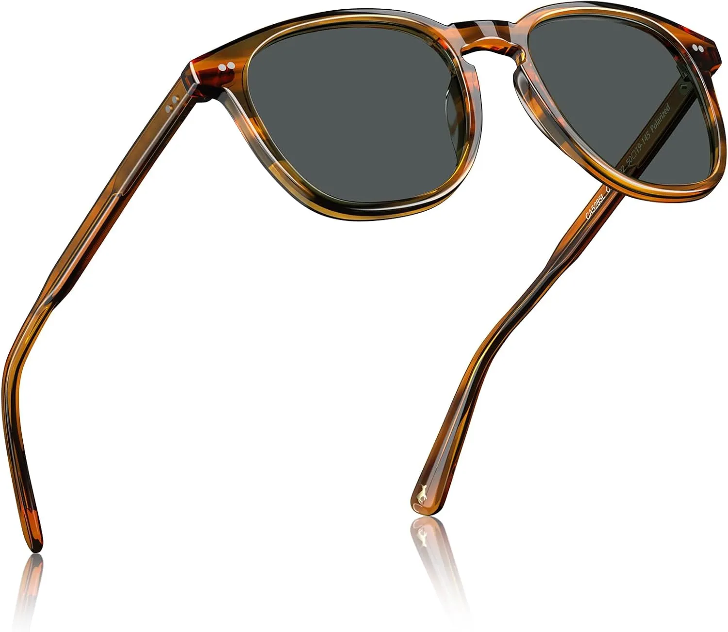 CARFIA Retro Cool Acetate Polarized Sunglasses for Men UV Protection, Outdoor Fashion Driving Eyewears Male Square Sunnies