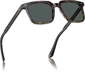 CARFIA Retro Cool Acetate Sunglasses for Men Polarized UV Protection, Trendy Square Male Sunnies Outdoor Driving Eyewears
