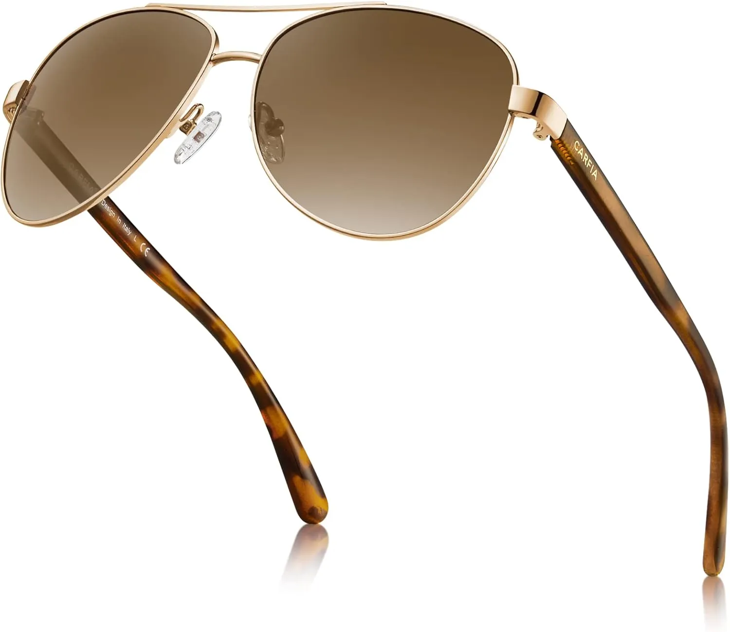 CARFIA Retro Trendy Pilot Sunglasses for Women Polarized UV Protection, Lightweight Outdoor Driving Lady Sunnies Metal Frame