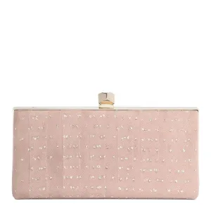 Celeste beige organza clutch