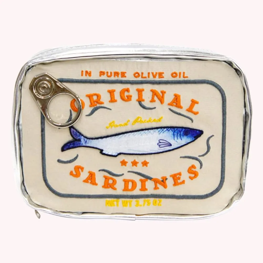 Cessfle Canned Sardines Makeup Bag, Funny Sardine Tin Fish Cosmetic Bag, Creative Cute Makeup Bag Kawaii Pencil Case Pouch, Coquette Make up Pouch for Women