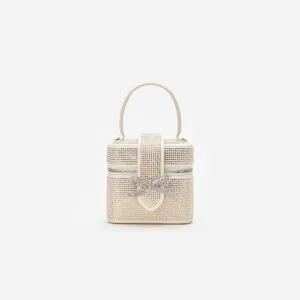 Champagne Satin Rhinestone Vanity Case