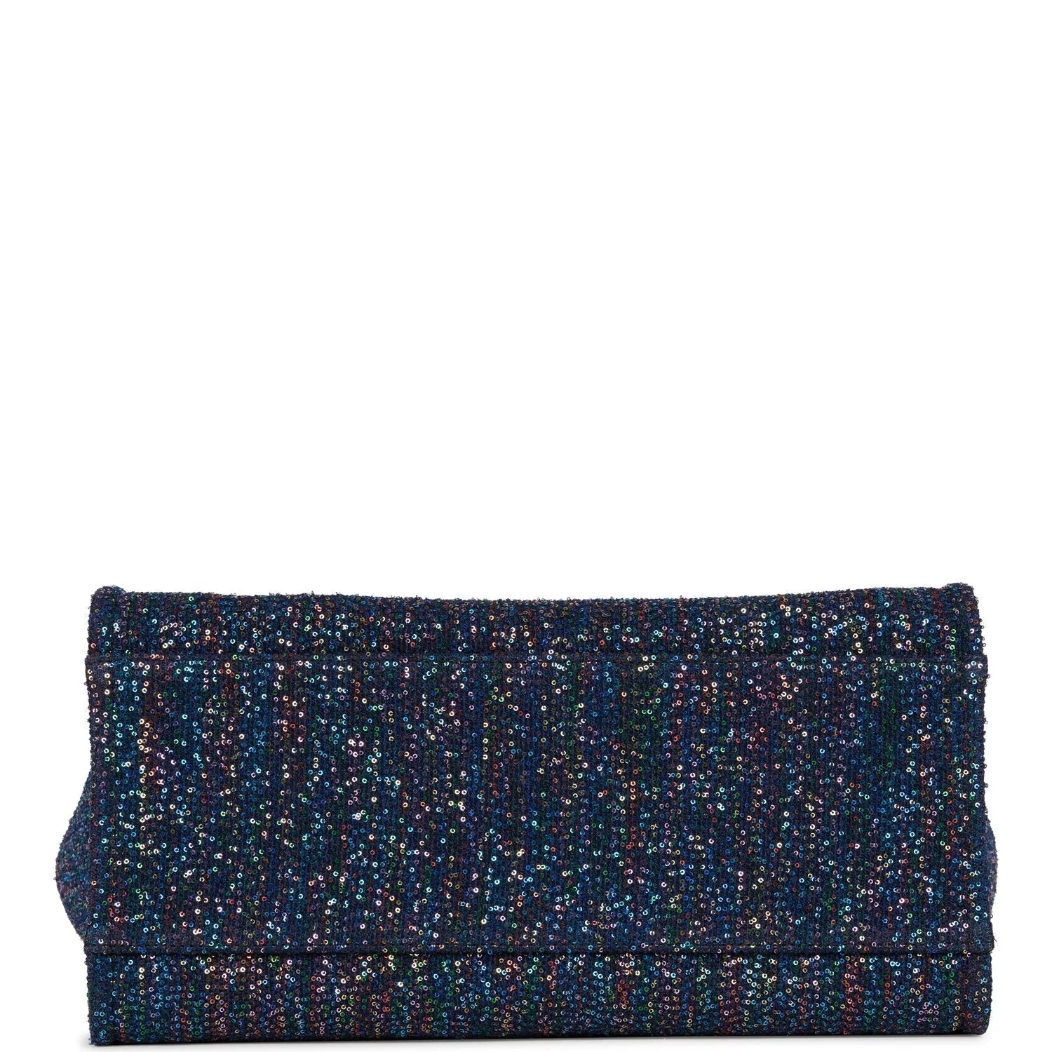 Chanel Large Deauville Shopping Bag Blue Sequin Boucle Silver Hardware