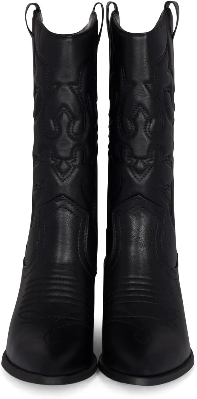 Chariot & Co Ring Women’s Western Cowgirl Boots – Mid-Calf Style with 2” Heel in Multiple Colors