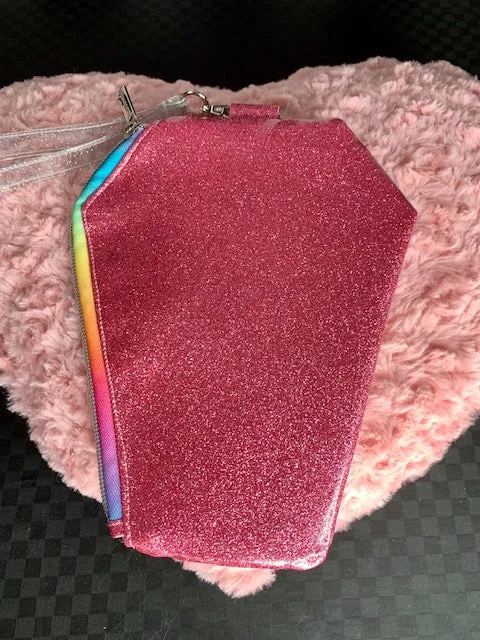 Cheer Bear pink fan art wristlet bag