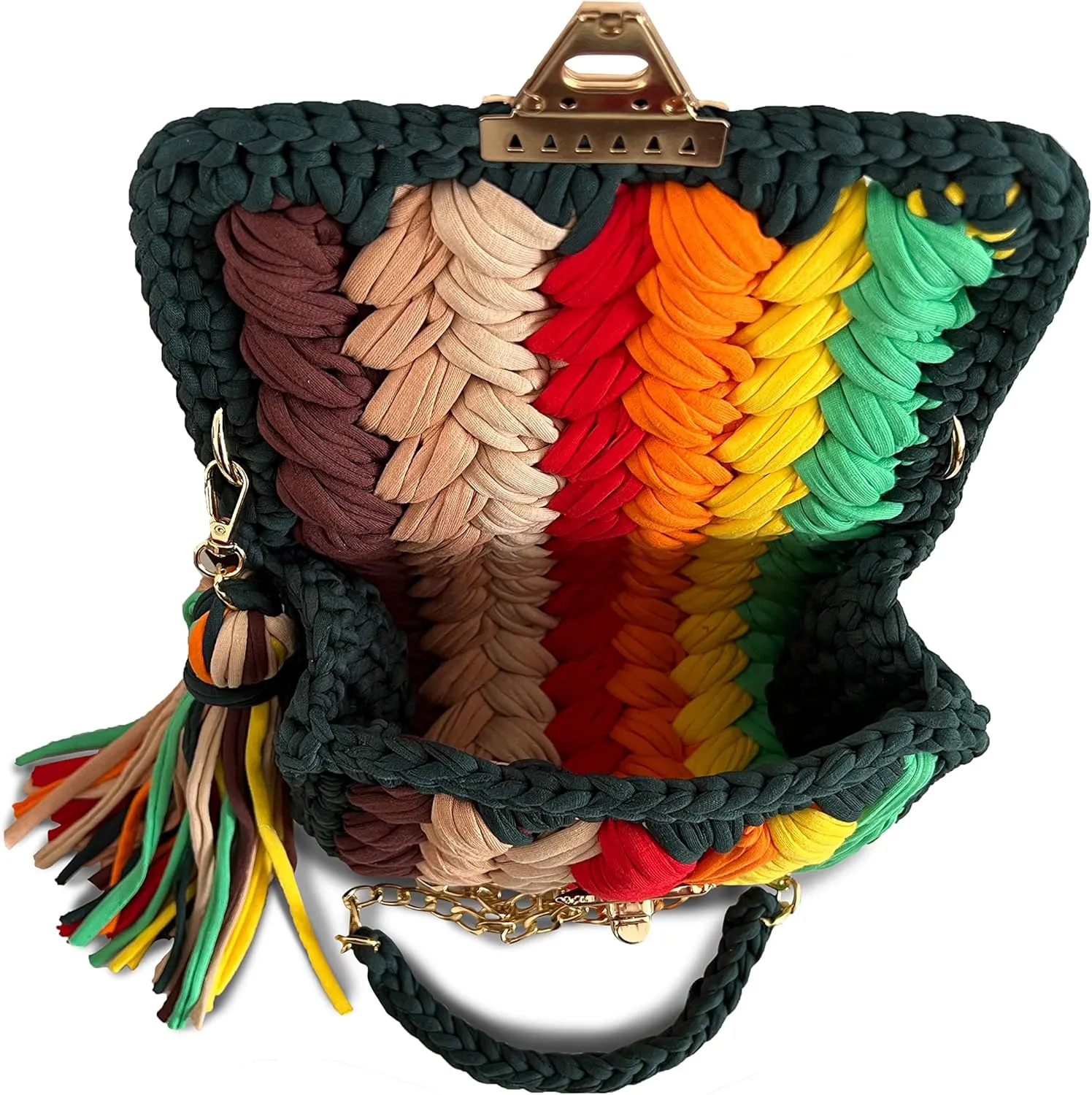 CHQEL Evening Clutch Bag for Women, Handmade Crochet Wedding Party Purse, Small Flap Formal Crossbody Handbag Evening Clutch