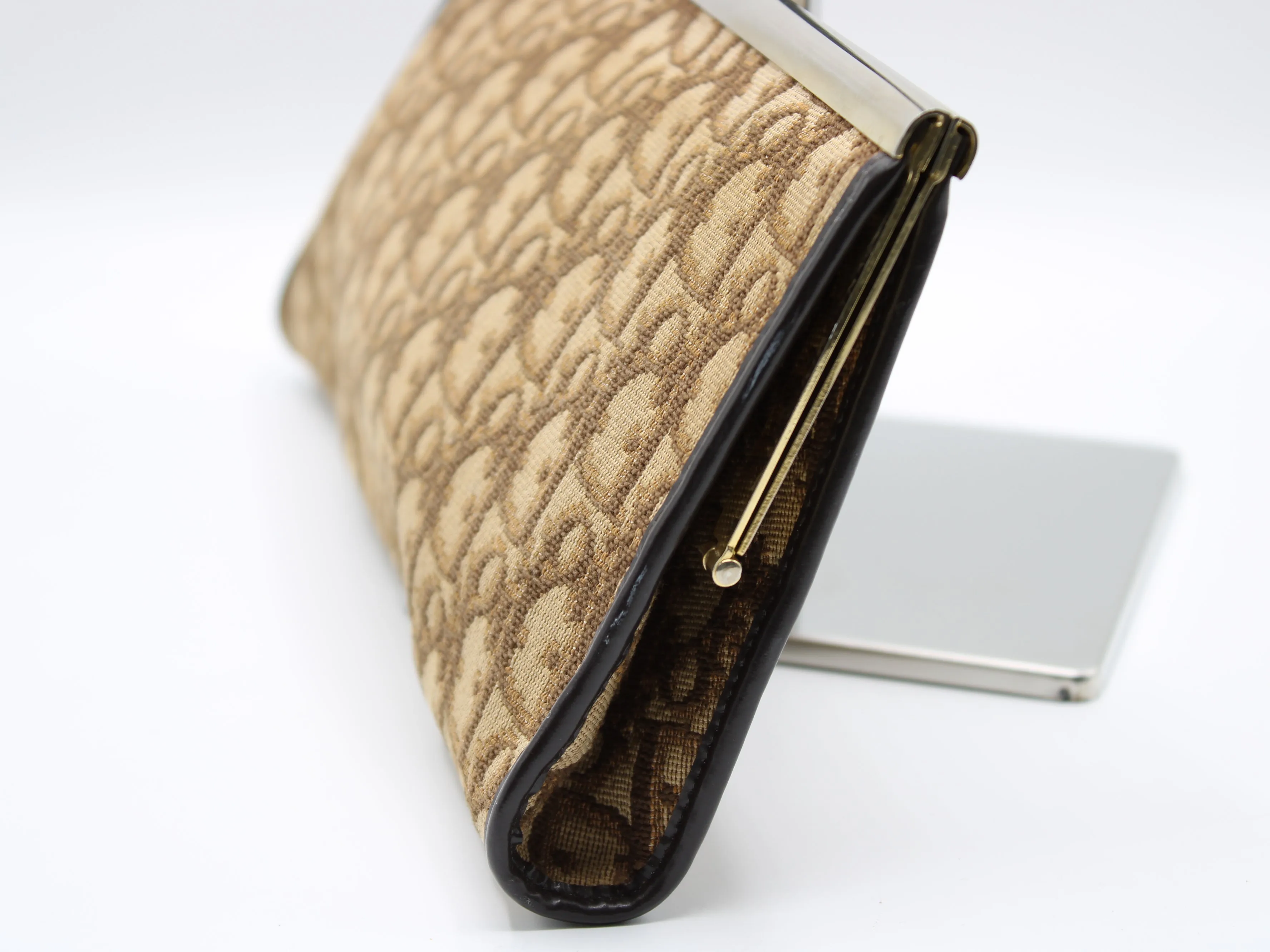 Christian Dior Cutch Brown Diorissimo Pattern Canvas Vintage