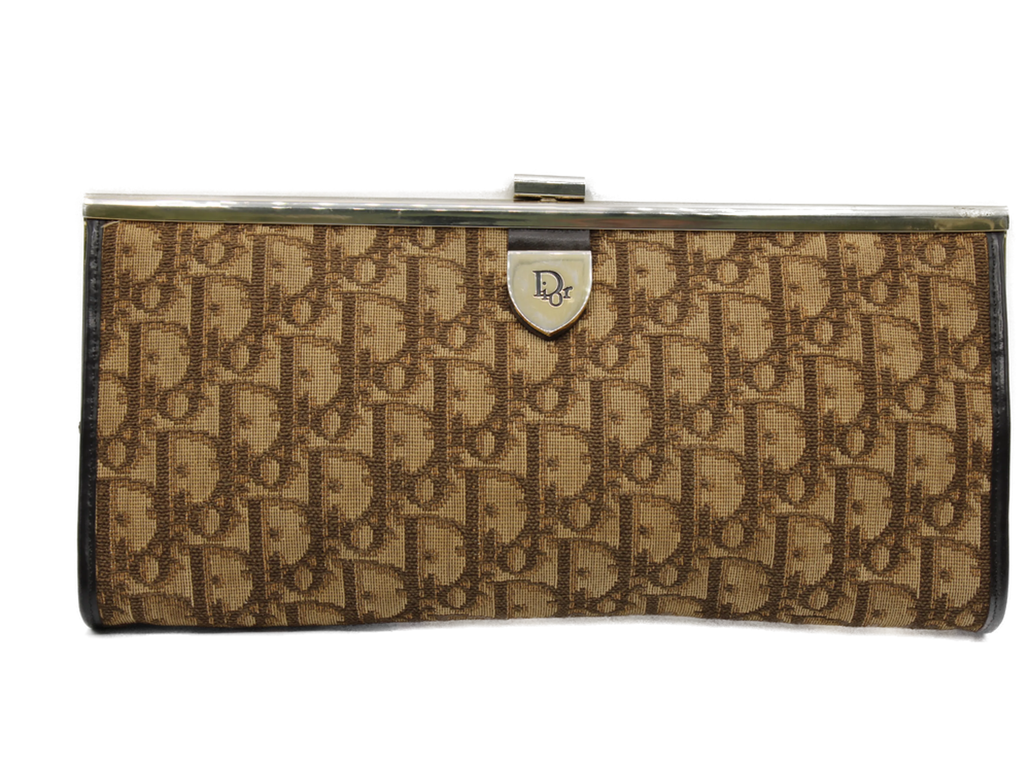 Christian Dior Cutch Brown Diorissimo Pattern Canvas Vintage