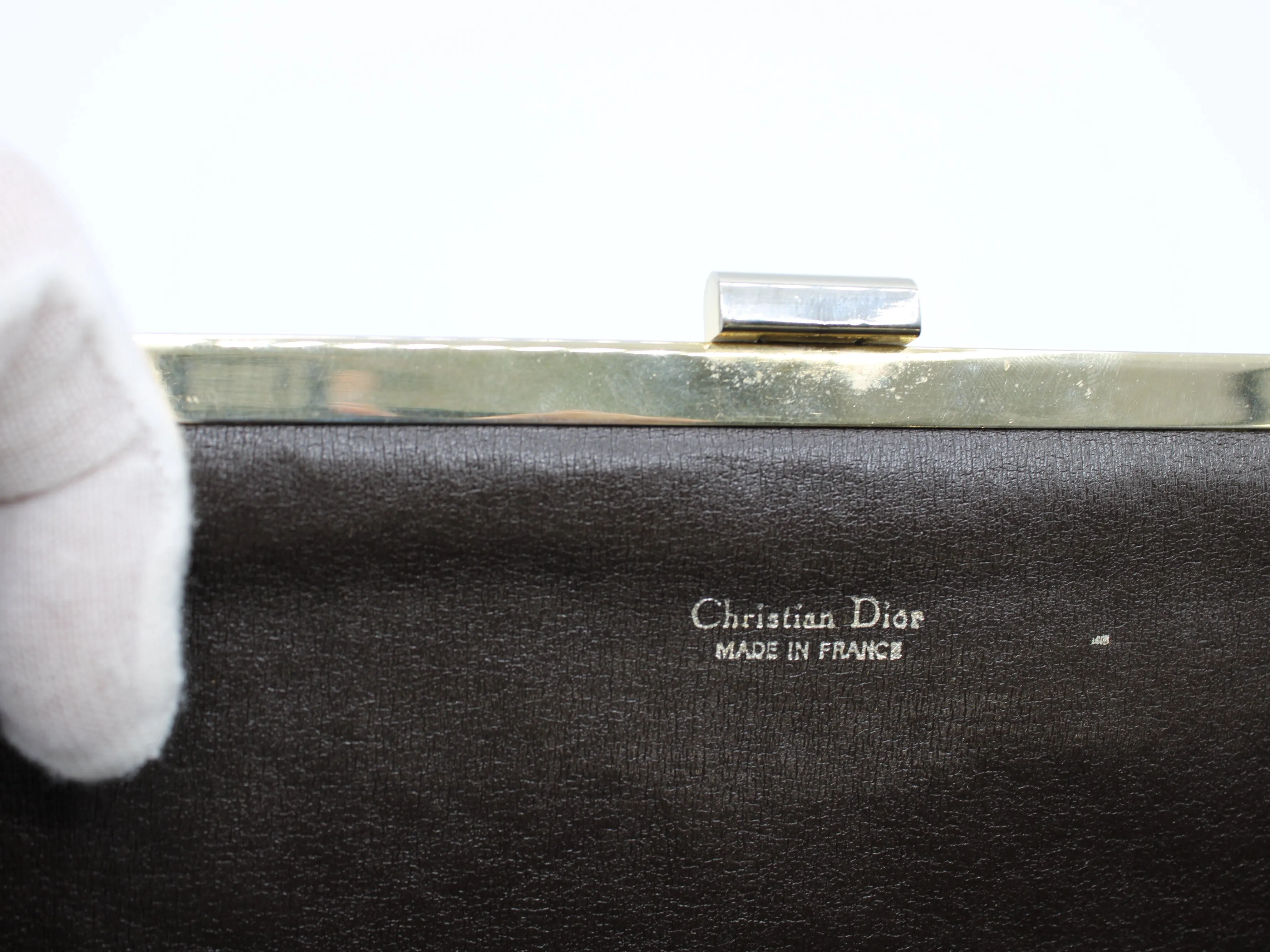 Christian Dior Cutch Brown Diorissimo Pattern Canvas Vintage