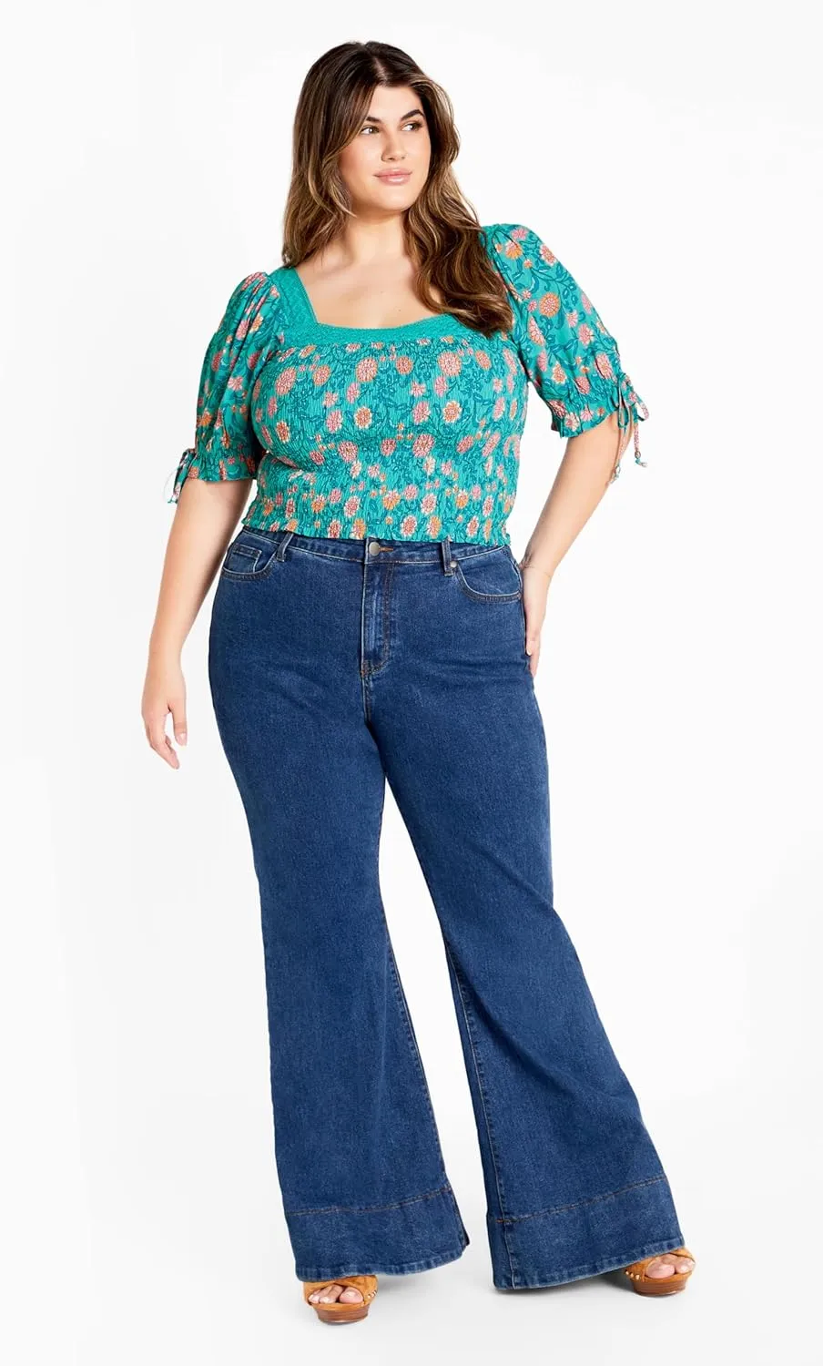 CITYCHIC Plus Size TOP Aurora PRT in Turquoise