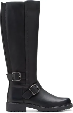 Clarks Women's Orinoco2 Tall Fashion Boots, Black leather, 10