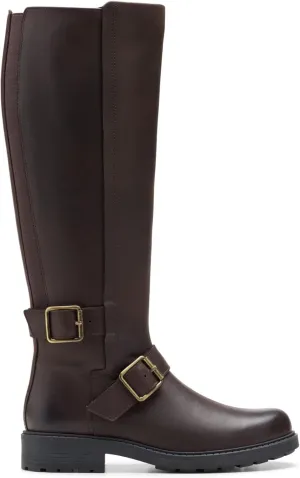 Clarks Women's Orinoco2 Tall Fashion Boots, Dark Brown Lea, 6.5