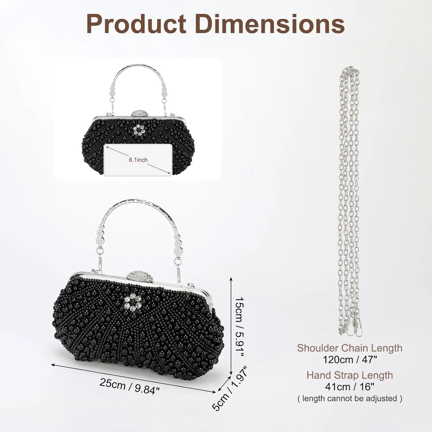 Clutch Purse Evening Clutch Bag Handbag Cross Body Bag for Women Formal Wedding Club