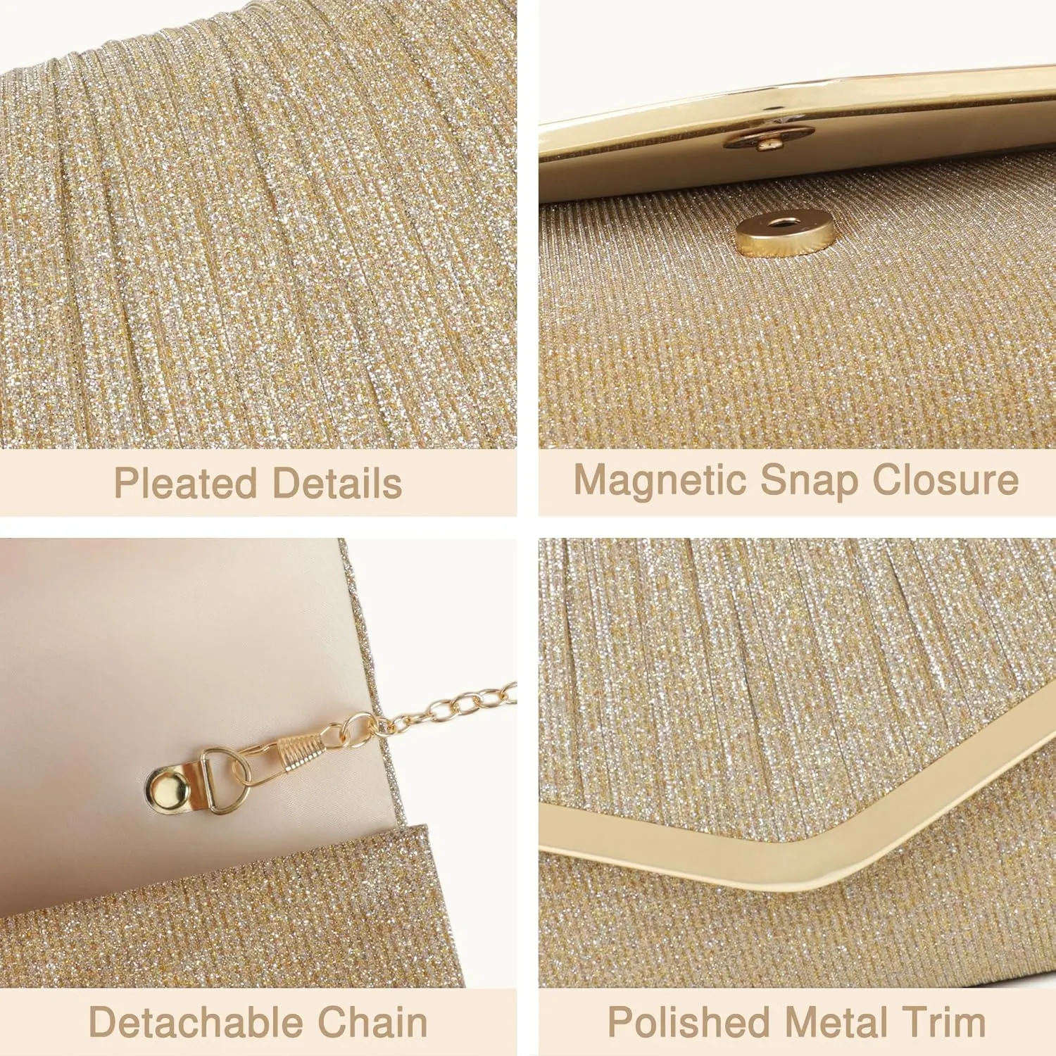Clutch Purses for Women Evening Envelope Bag Crossbody Shoulder Handbags for Formal Wedding Party Cocktail Prom