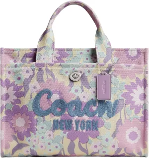 Coach Floral Cargo Tote Bag, LH/Ivory Purple