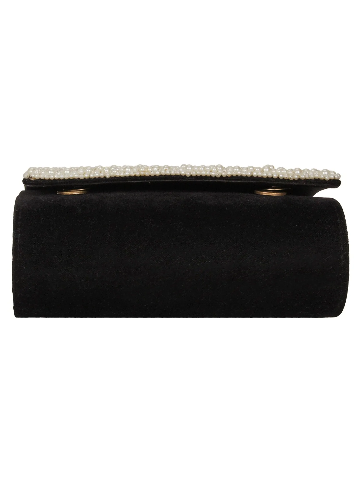 Coffer Embellished Velvet Clutch