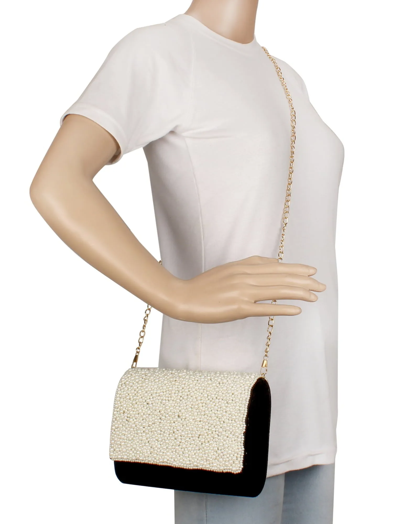 Coffer Embellished Velvet Clutch