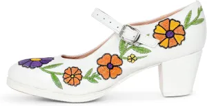 Colonial 226 Women's Folklorico Dance Shoes with Nails, Embroidered, Leather, 6cm Heel