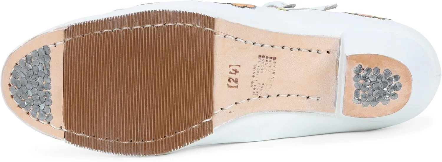 Colonial 226 Women's Folklorico Dance Shoes with Nails, Embroidered, Leather, 6cm Heel