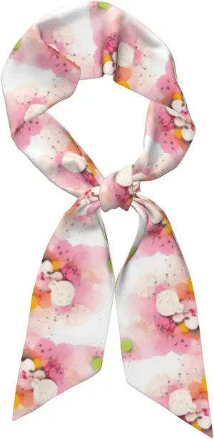Color Fragment Paper Rectangle Women'S Silk Scarf Hijab Scarf Costume Accessories Handbag Pendant 46.9x3.1in