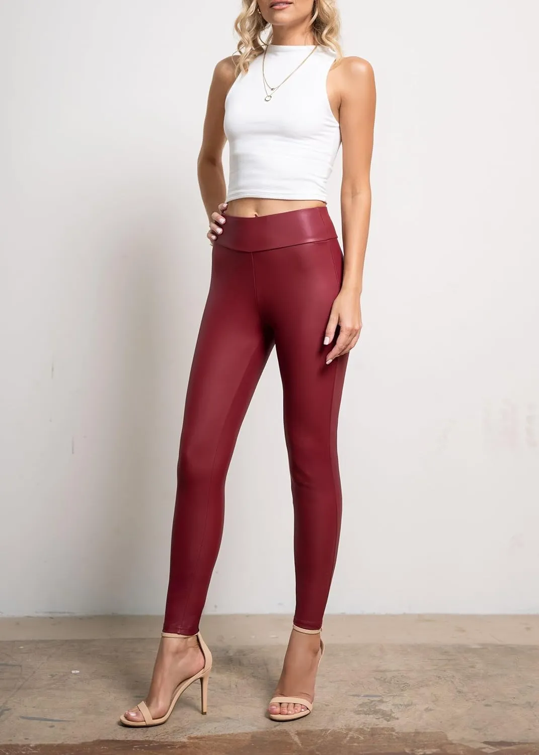 Conceited Leggings for Women in Luxe Velvet or Vegan Faux Leather - Available in Regular and Plus Size