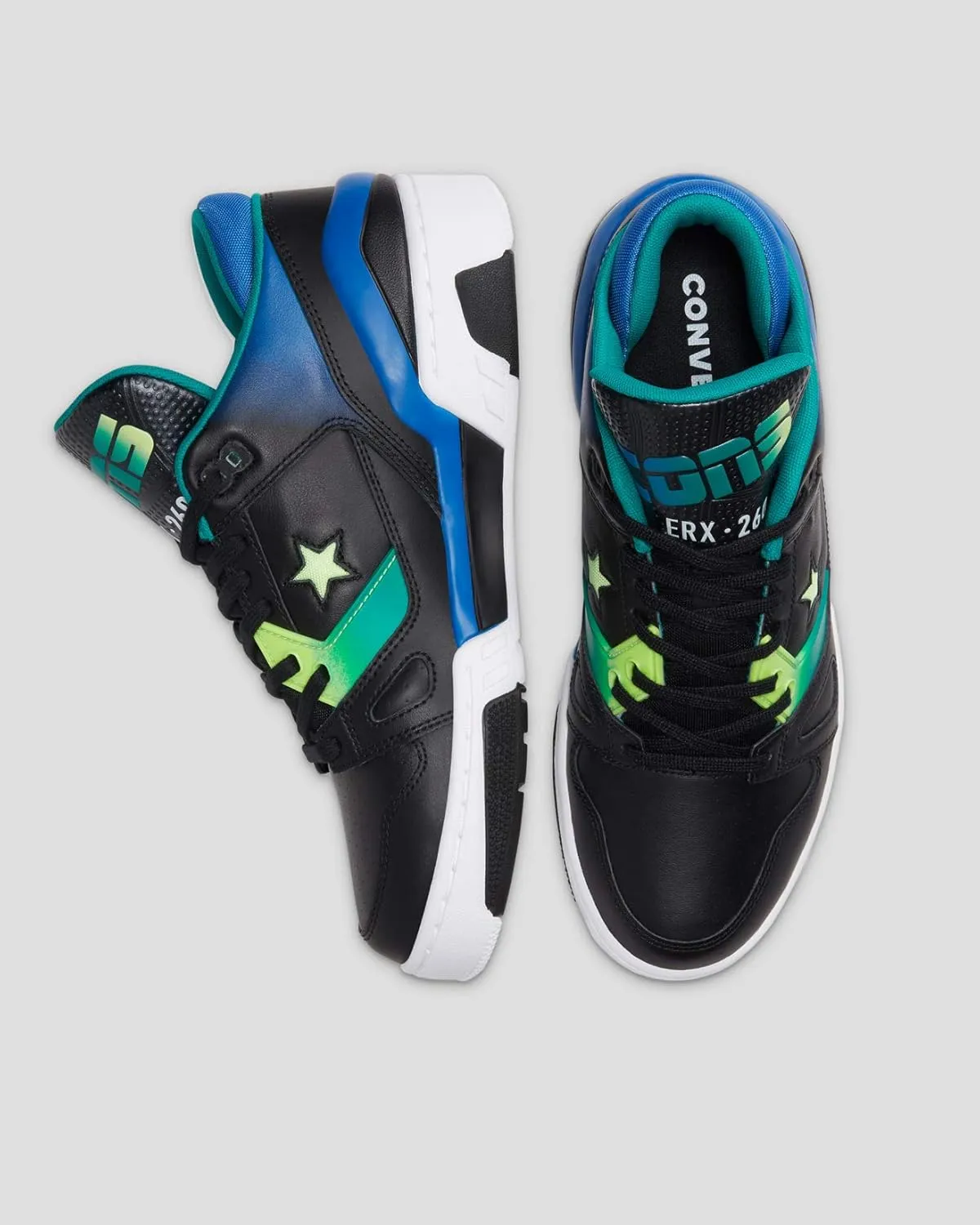 Converse Unisex ERX 260 Neon Psychedelic Hoops Low Top Black/Ghost Green/White