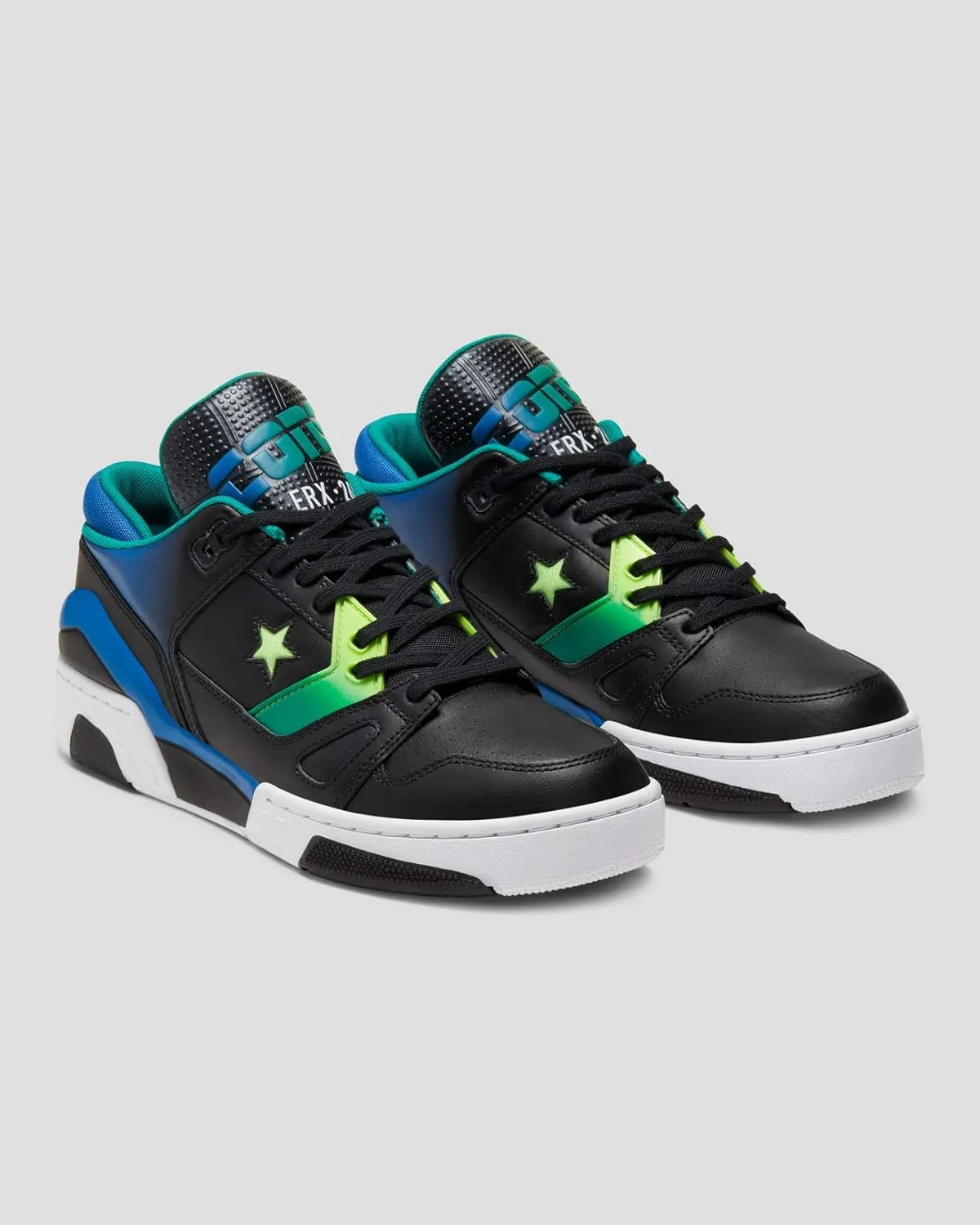 Converse Unisex ERX 260 Neon Psychedelic Hoops Low Top Black/Ghost Green/White