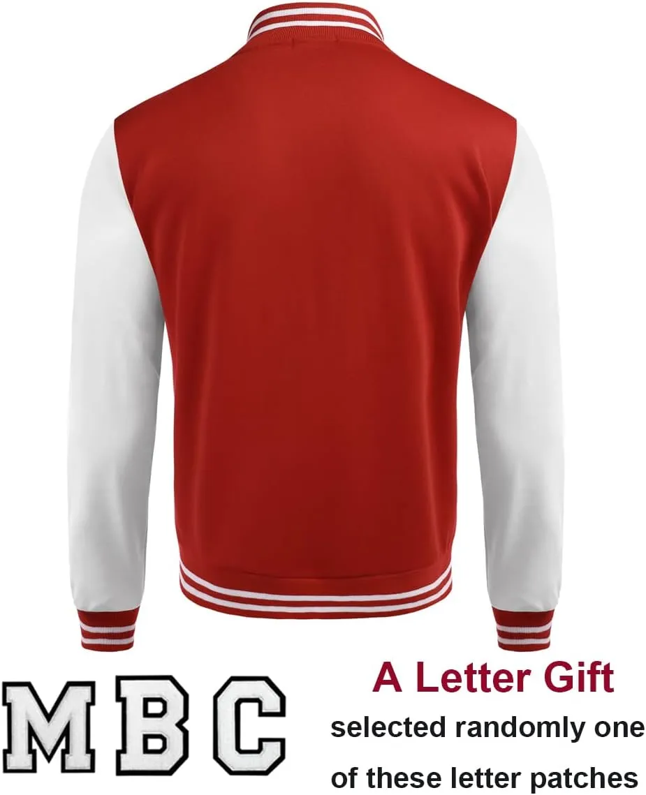 COOFANDY Mens Fashion Varsity Jackets Leather Sleeve Slim Fit College Baseball Letterman Bomber Coat