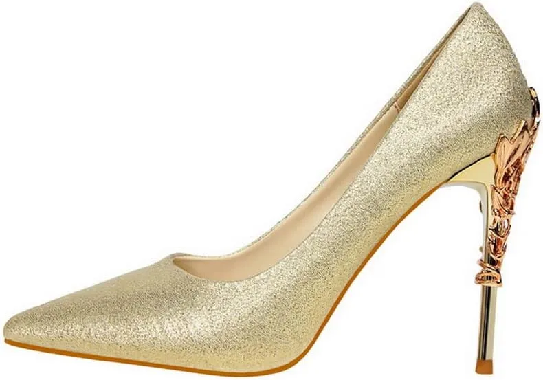 CosyFever Womens DC128 Dress Tuxedo Studded Satin Low Stiletto Pumps
