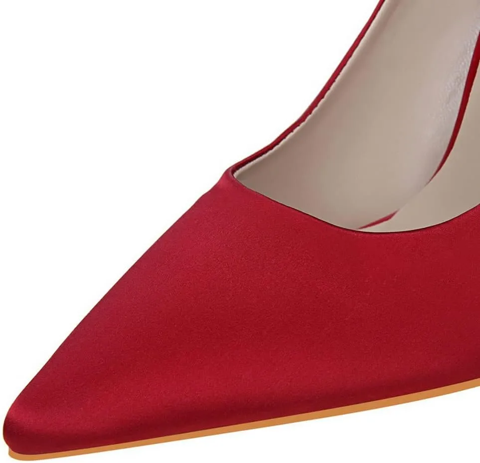 CosyFever Womens DC128 Dress Tuxedo Studded Satin Low Stiletto Pumps