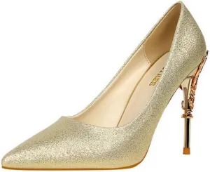 CosyFever Womens DC128 Dress Tuxedo Studded Satin Low Stiletto Pumps