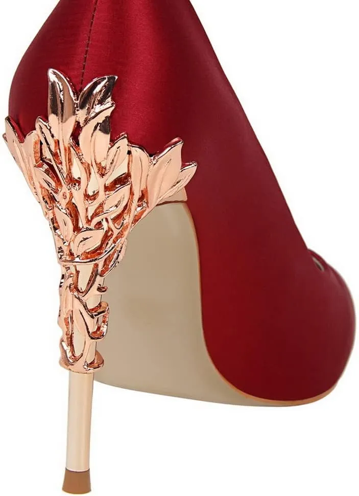 CosyFever Womens DC128 Dress Tuxedo Studded Satin Low Stiletto Pumps