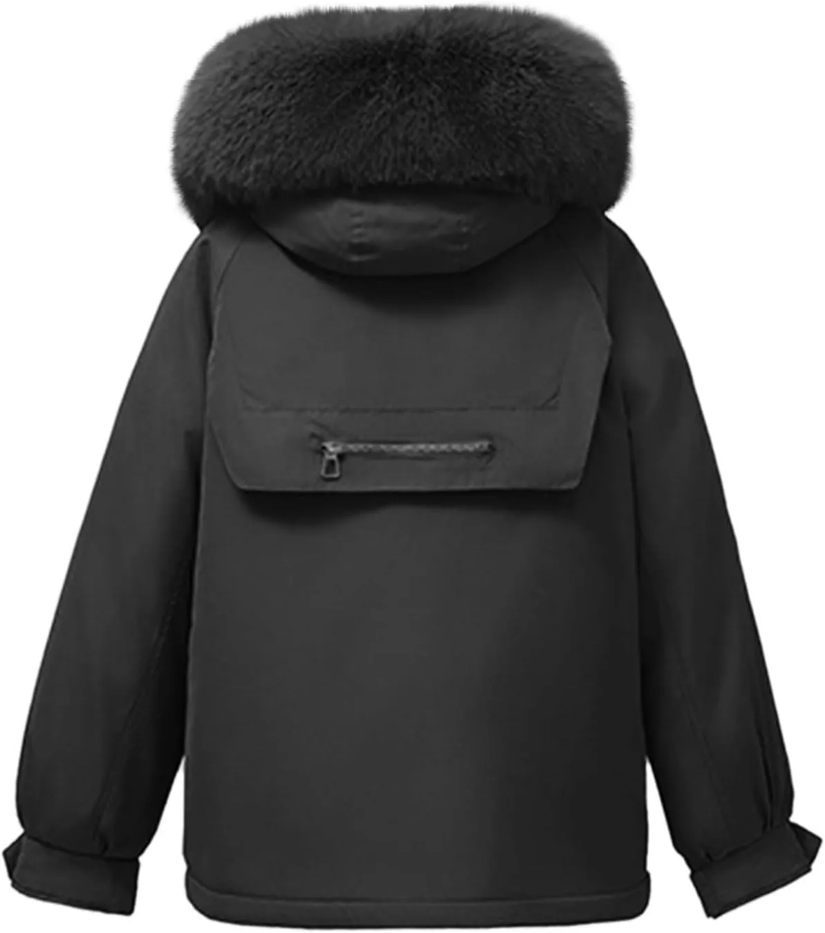 Cotton Winter Puffer Parka Jacket for Women Furry Fur Hooded Quilted Trendy Warm Windproof Thicken Casual Outerwear