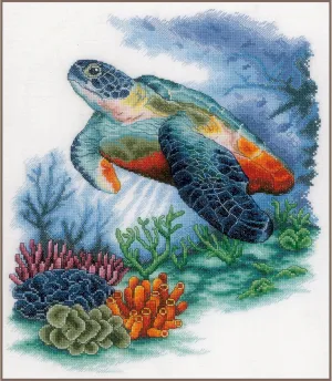 Counted Cross Stitch Kit Complete Picture Set Underwater Treasures Embroidery Craft Home Decoration Gift DIY Approx. 33 x 40 cm Counted Cross Stitch Embroidery