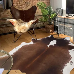 Cow Hide Rug Cow Print Rugs Non-Slip Faux Cowhide Carpet Area Animal Print Rugs for Living Room Bedroom Diningroom Rug Western Home Decor (6.2x7.2ft)