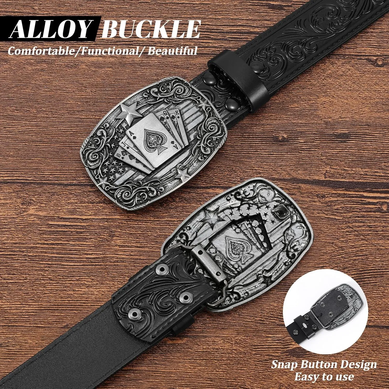 Cowboy Belts for Men Women Cowgirl Belt Western Country Belts for Jeans Christmas Gifts