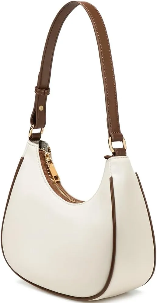 Crescent Shoulder Bags for Women Cute Hobo Tote Handbag Under the Arm Purses Mini Clutch Purse with Zipper Closure
