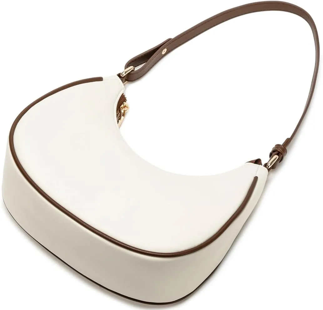 Crescent Shoulder Bags for Women Cute Hobo Tote Handbag Under the Arm Purses Mini Clutch Purse with Zipper Closure