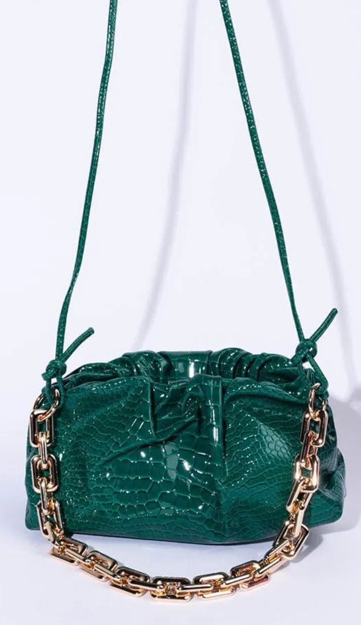 Croc Green Baguette Purse