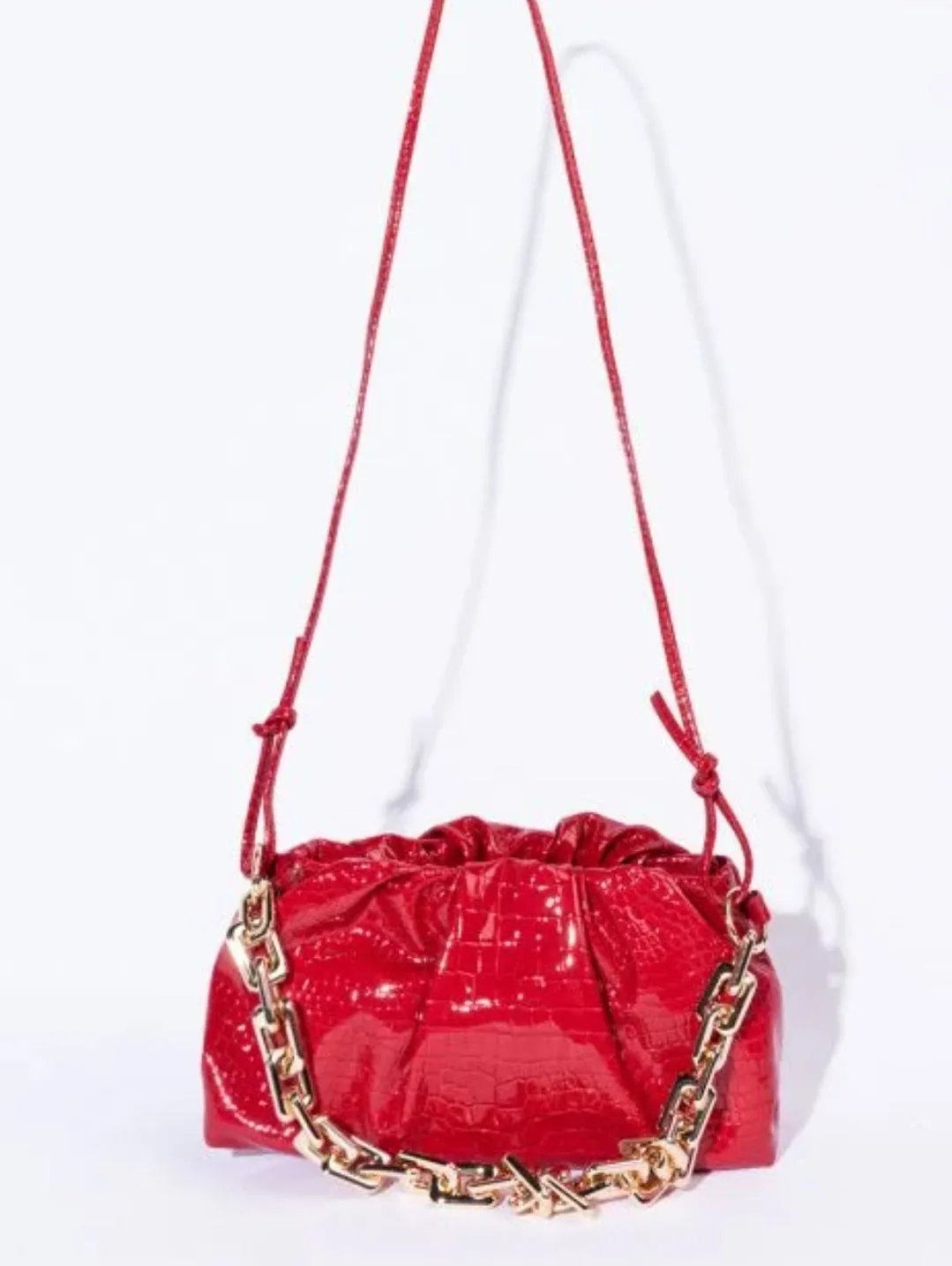 Croc Red Baguette Purse
